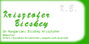 krisztofer bicskey business card